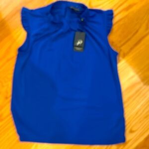 Brand new never worn sleeveless ruffle midnight blue tank blouse